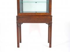 Mahogany Wood Framed Mirrored Back Display Vitrine Cabinet Three Glass Shelves - 3334567