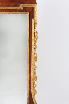 Mahogany Wood Hand Carved Beveled Wall Mirror - 1574335