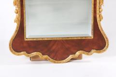 Mahogany Wood Hand Carved Beveled Wall Mirror - 1574336