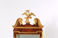 Mahogany Wood Hand Carved Beveled Wall Mirror - 1574340