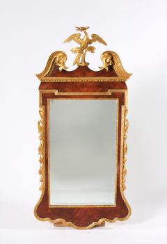 Mahogany Wood Hand Carved Beveled Wall Mirror - 1574341