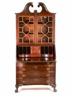 Mahogany Wood Slant Front Secretary Cabinet - 3075012