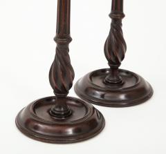 Mahogany and brass candlesticks circa 1830 - 1207292