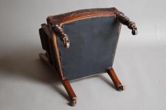 Mahogany and leather large childs armchair - 4787631