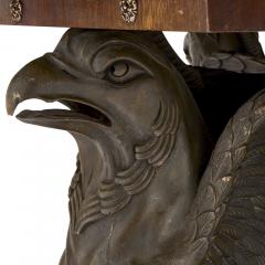 Mahogany octagonal table with bronzed metal griffins - 1577202