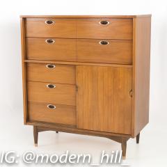 Mainline by Hooker 8 Drawer Mid Century Walnut Highboy Dresser - 2355195