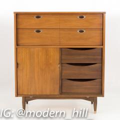 Mainline by Hooker 8 Drawer Mid Century Walnut Highboy Dresser - 2355196