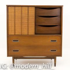 Mainline by Hooker Mid Century Caned Highboy Dresser Chest - 2355248