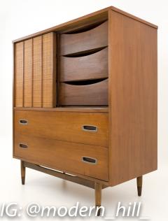 Mainline by Hooker Mid Century Caned Highboy Dresser Chest - 2355249