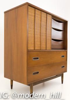 Mainline by Hooker Mid Century Caned Highboy Dresser Chest - 2355251
