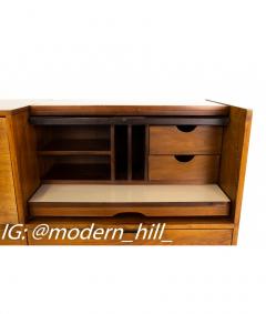 Mainline by Hooker Mid Century Walnut Roll Top Secretary Desk - 1839770