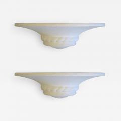 Maison Arlus 2 Pairs of Mid Century Modern Neoclassical Plaster Sconces Attributed to Arlus - 1682858