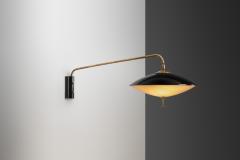 Maison Arlus Adjustable Black Lacquered Metal Wall Light by Maison Arlus France ca 1950s - 4294788