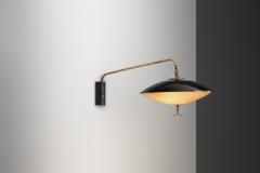 Maison Arlus Adjustable Black Lacquered Metal Wall Light by Maison Arlus France ca 1950s - 4294791