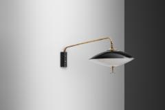 Maison Arlus Adjustable Black Lacquered Metal Wall Light by Maison Arlus France ca 1950s - 4294792