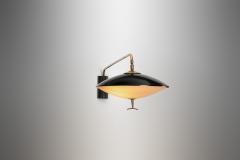 Maison Arlus Adjustable Black Lacquered Metal Wall Light by Maison Arlus France ca 1950s - 4294793