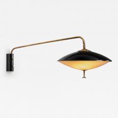 Maison Arlus Adjustable Black Lacquered Metal Wall Light by Maison Arlus France ca 1950s - 4296980