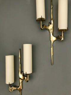 Maison Arlus Pair of Bronze Sconces by Arlus France 1960s - 839892