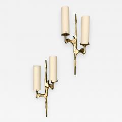 Maison Arlus Pair of Bronze Sconces by Arlus France 1960s - 841088