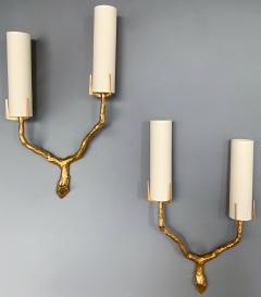 Maison Arlus Pair of Bronze Sconces by Maison Arlus France 1960s - 987881