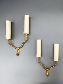 Maison Arlus Pair of Bronze Sconces by Maison Arlus France 1960s - 987884