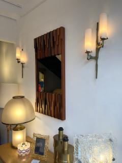 Maison Arlus Pair of Gilt Bronze and Opaline Glass Sconces by Maison Arlus France 1960s - 2263346