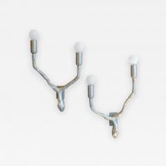 Maison Arlus Pair of Maison Arlus Nickeled Two Arms Wall Sconces - 722000