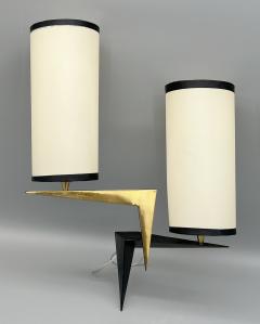 Maison Arlus Pair of double lighting wall lights Maison Arlus Paris France circa 1950 - 4428299