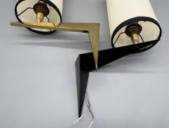 Maison Arlus Pair of double lighting wall lights Maison Arlus Paris France circa 1950 - 4428302