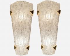 Maison Arlus Pair of glass lighting sconces Editions Maison Arlus Paris France circa 1960 - 3920497