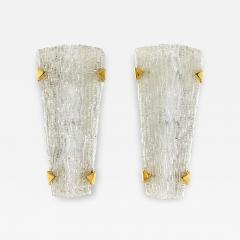 Maison Arlus Pair of glass lighting sconces Editions Maison Arlus Paris France circa 1960 - 3922778