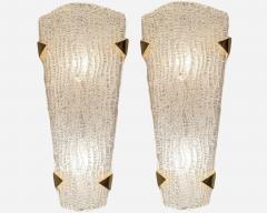 Maison Arlus Pair of glass lighting sconces Editions Maison Arlus Paris France circa 1960 - 4522313