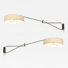 Maison Arlus Pair of large adjustable and foldable wall lights by Arlus France circa 1950 - 1311690