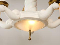 Maison Arlus Plaster and Polished Brass Chandelier by Maison Arlus France - 3119178