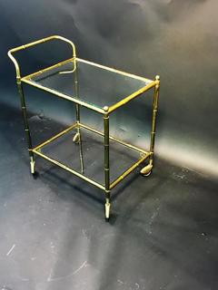 Maison Bagu s Brass Bamboo Bar Cart in the manner of Bagues - 435512