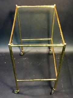 Maison Bagu s Exceptional Pair of Bagues Brass Bamboo Nexting Tables on Wheels - 452080
