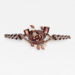 Maison Bagu s French 1940s Gilt and Beaded Glass Open Swirl Design 2 Arm Wall Sconce - 470552