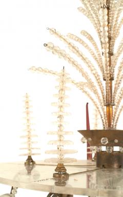 Maison Bagues French Mid Century Bronze and Glass Chandelier - 4630986