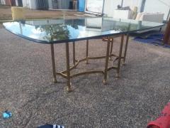 Maison Bagues Neoclassical Style Brass and Glass Dining Table - 3877821