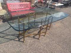 Maison Bagues Neoclassical Style Brass and Glass Dining Table - 3877851