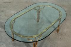 Maison Bagues Style Gilded Iron Faux Bamboo Coffee Table - 3083724