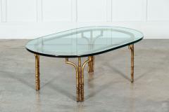 Maison Bagues Style Gilded Iron Faux Bamboo Coffee Table - 3083727