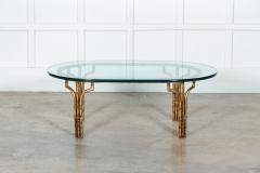 Maison Bagues Style Gilded Iron Faux Bamboo Coffee Table - 3083728