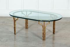 Maison Bagues Style Gilded Iron Faux Bamboo Coffee Table - 3083730