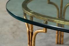 Maison Bagues Style Gilded Iron Faux Bamboo Coffee Table - 3083732