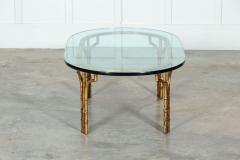 Maison Bagues Style Gilded Iron Faux Bamboo Coffee Table - 3083733