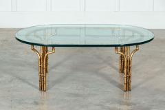 Maison Bagues Style Gilded Iron Faux Bamboo Coffee Table - 3083735