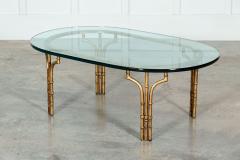 Maison Bagues Style Gilded Iron Faux Bamboo Coffee Table - 3083737