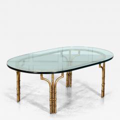 Maison Bagues Style Gilded Iron Faux Bamboo Coffee Table - 3088366