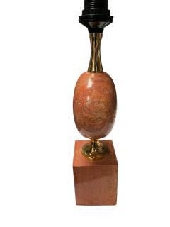 Maison Barbier 1970s Pink travertin lamp by Maison Barbier - 4444739